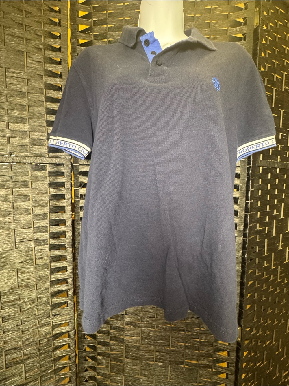 Roberto Cavalli Navy Blue Men's Polo Shirt